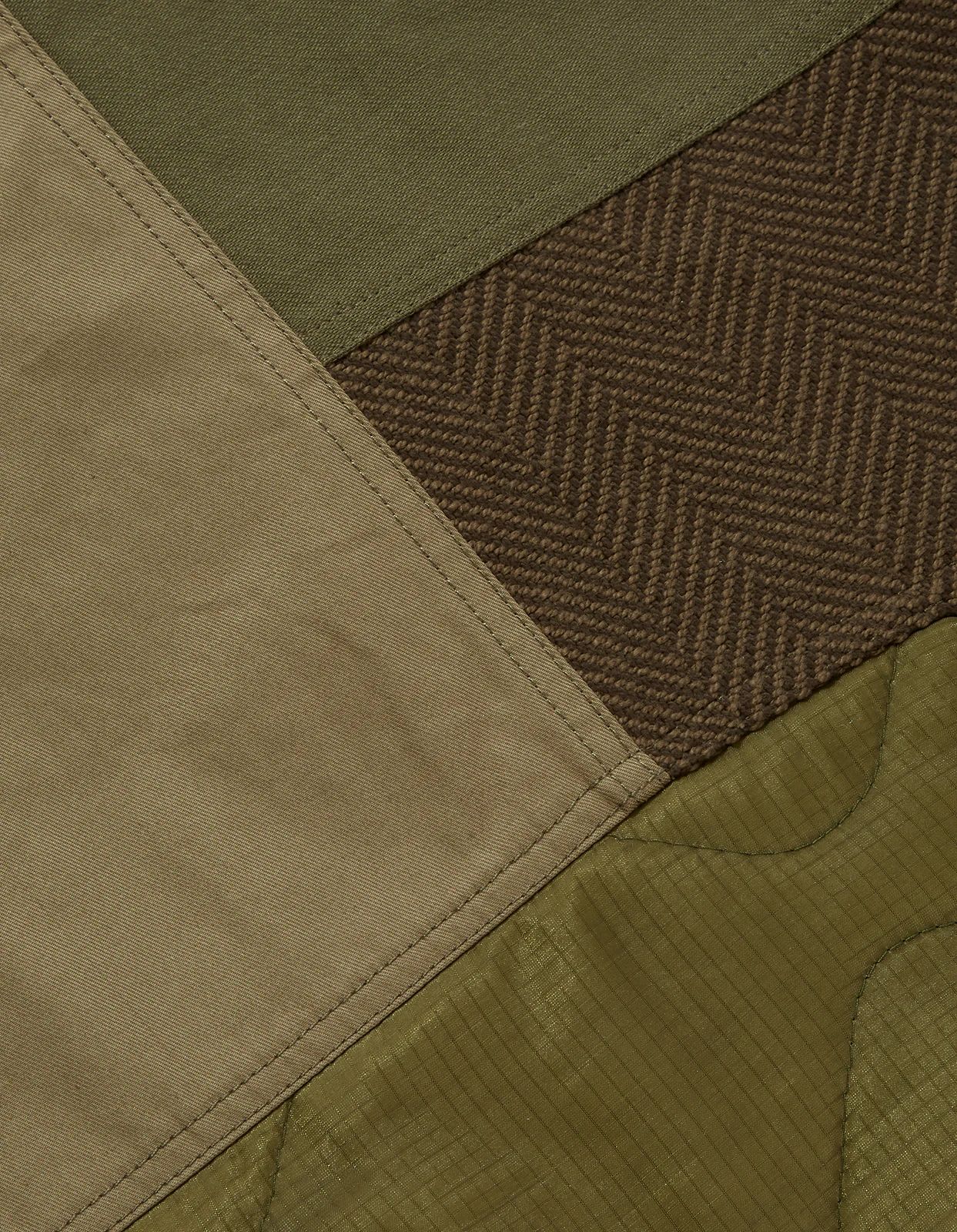 4084 Upcycled Utility Overshirt Olive - Image 3