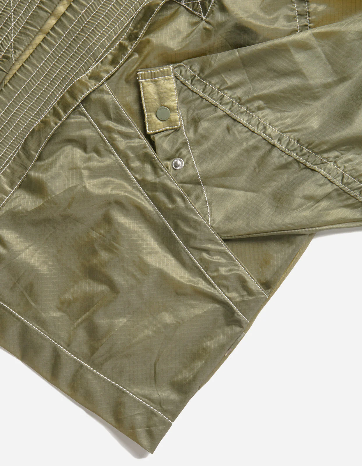5091 Upcycled Parachute Kimono Olive - Image 6