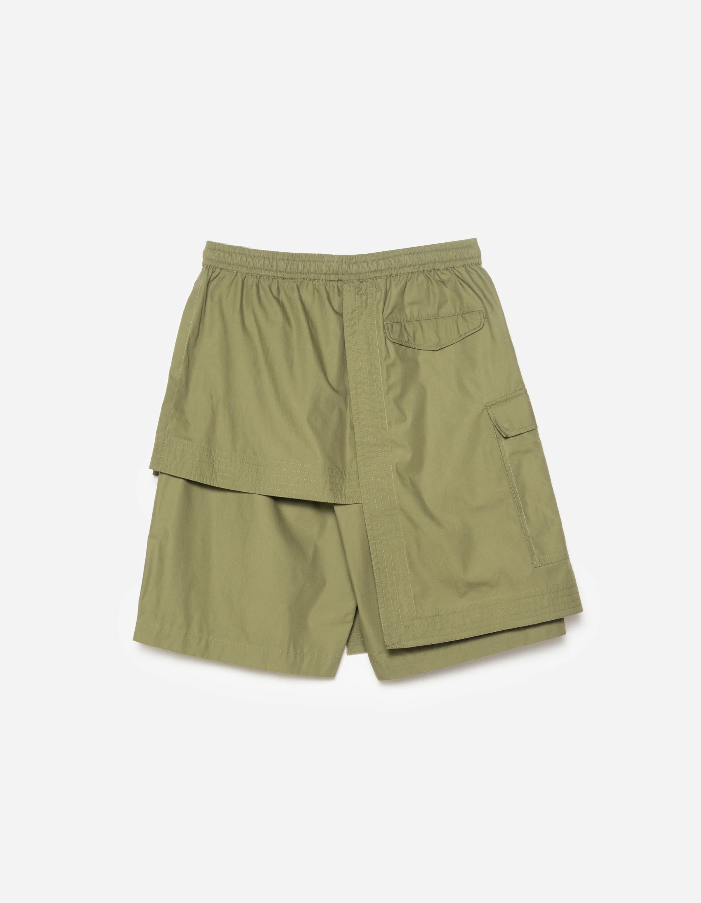 6056 Asym Hakama Shorts Olive OG-107F - Image 6