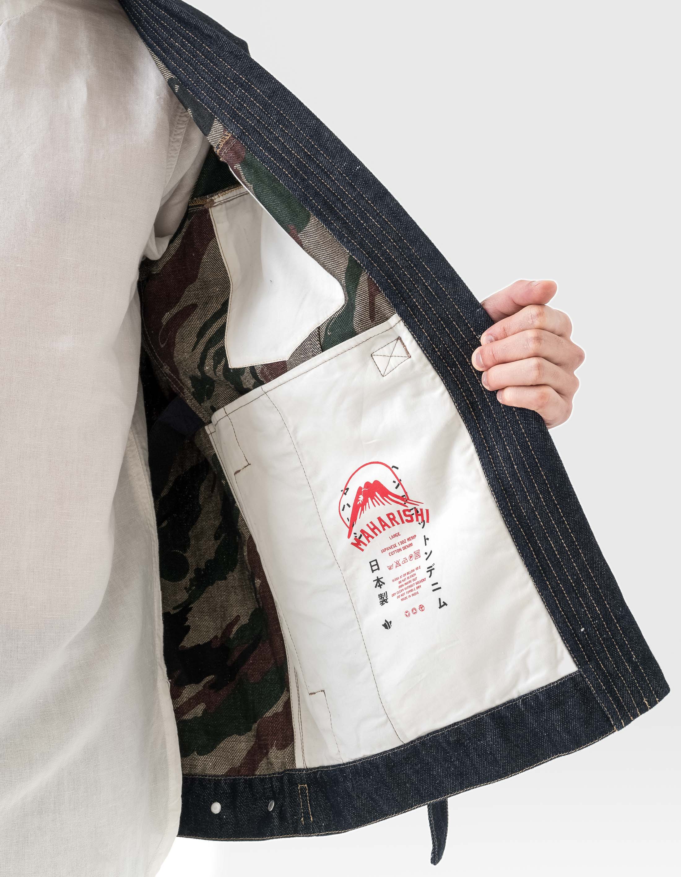 6059 Maha Hemp Denim Kimono Indigo - Image 10