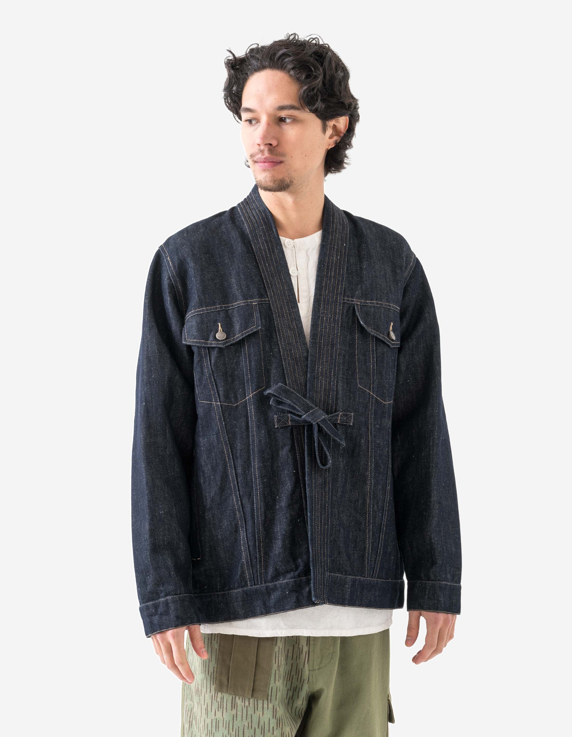 6059 Maha Hemp Denim Kimono Indigo - Image 3