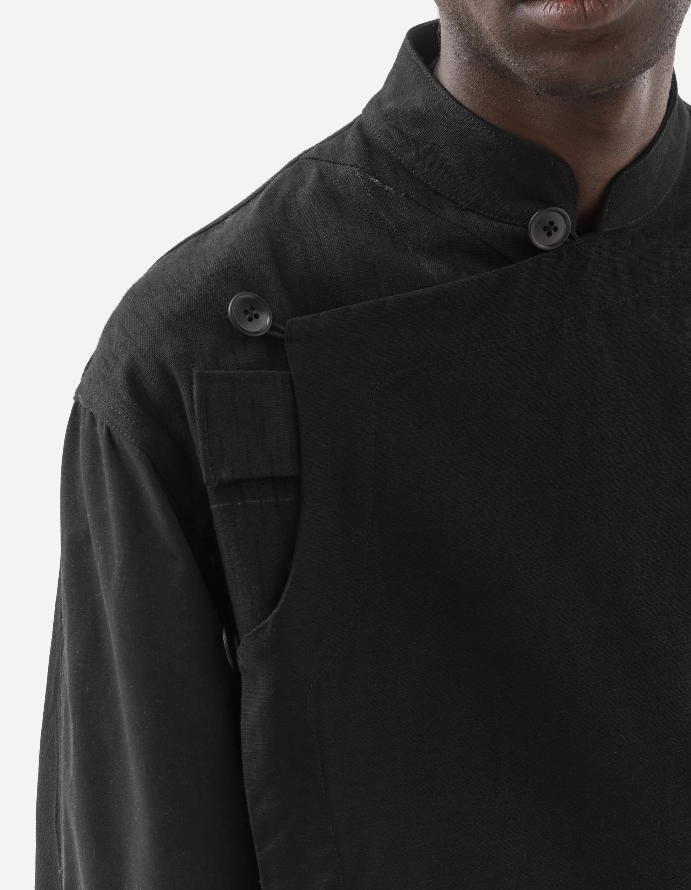 6084 Upcycled Monk Shirt Black - Image 6
