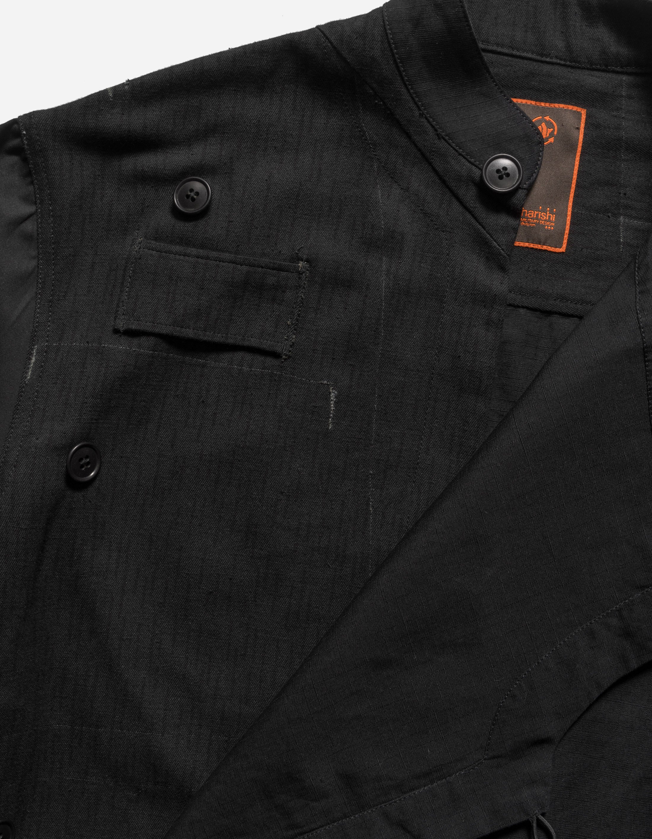 6084 Upcycled Monk Shirt Black - Image 9