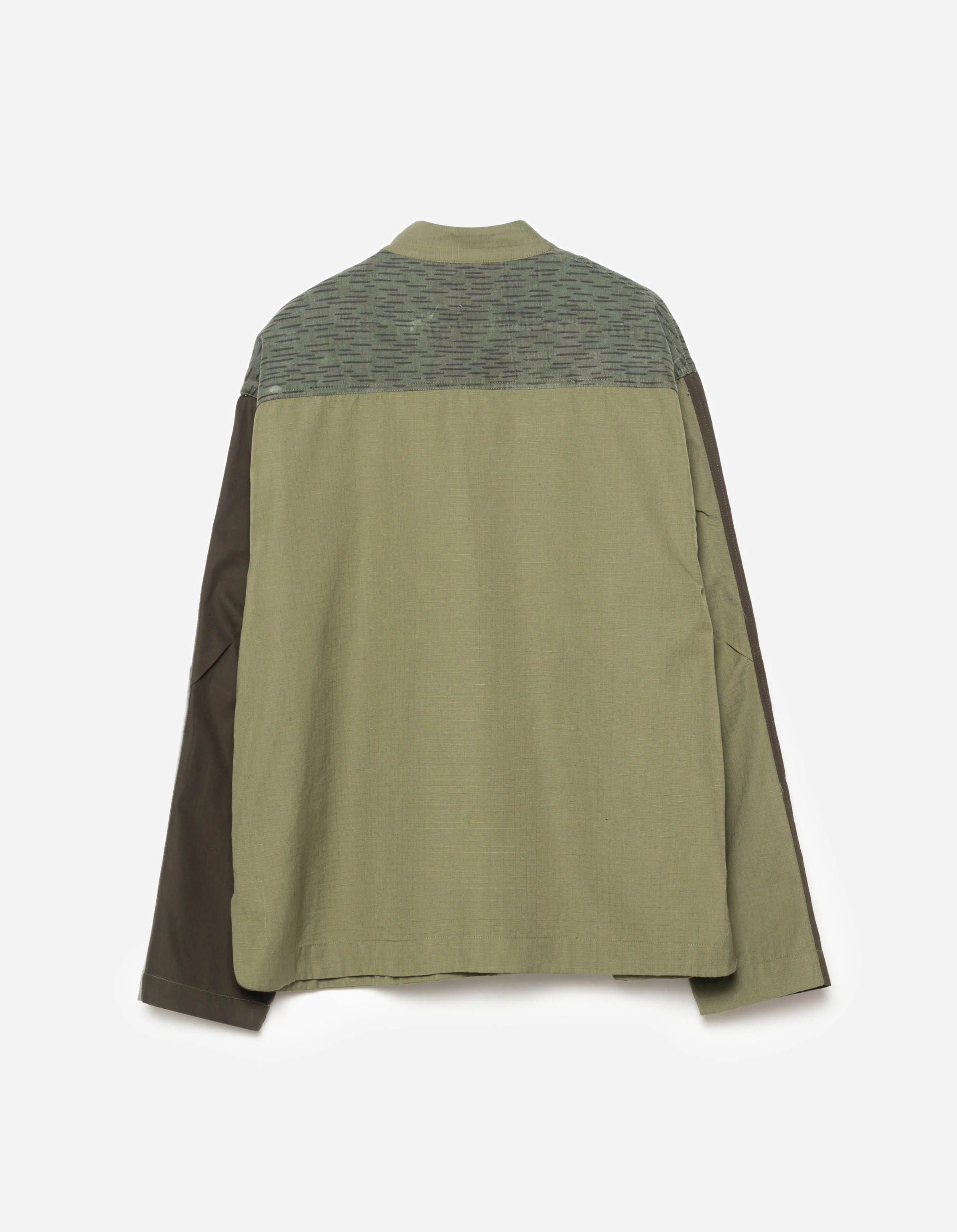 6084 Upcycled Monk Shirt Olive - Image 11
