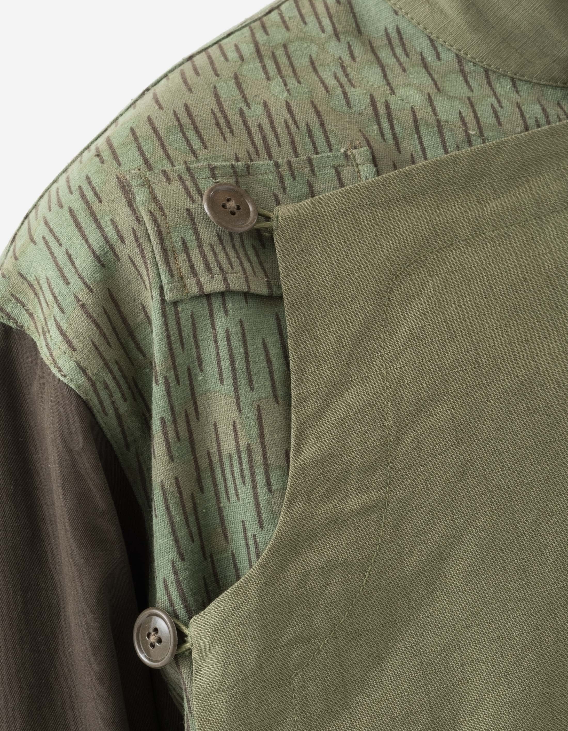 6084 Upcycled Monk Shirt Olive - Image 8