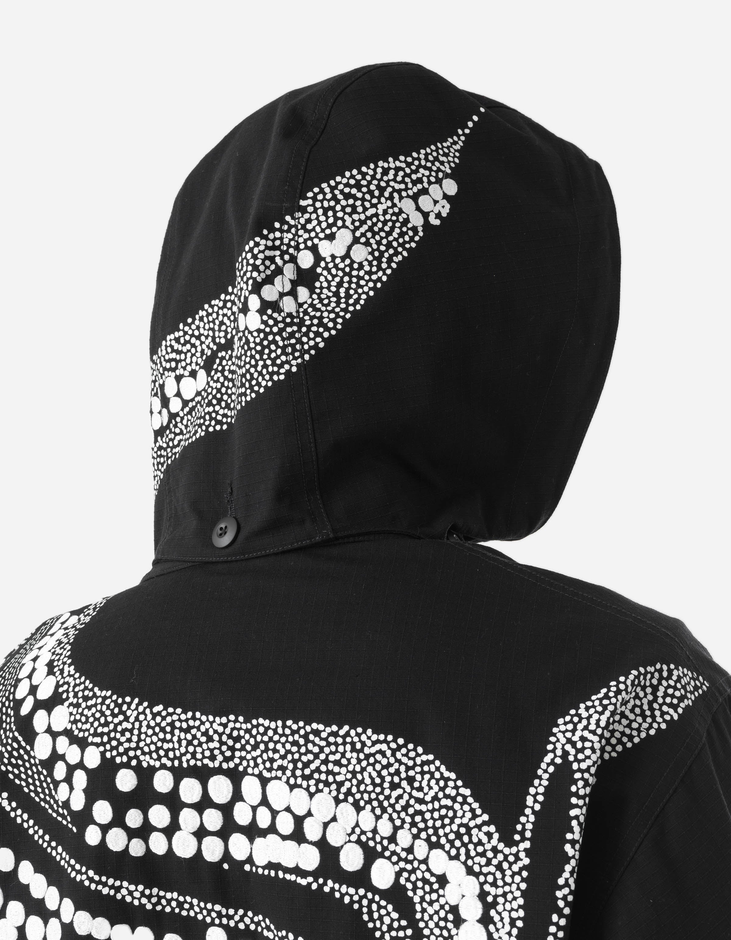 6123 Fubuki Dragon Embroidered Kimono Parka Black - Image 11