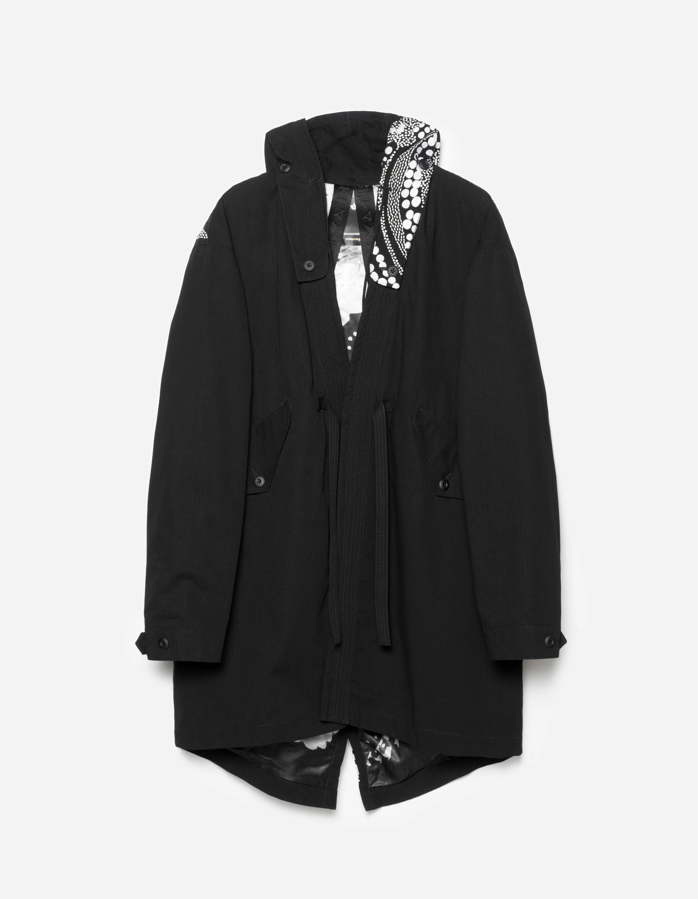 6123 Fubuki Dragon Embroidered Kimono Parka Black - Image 15