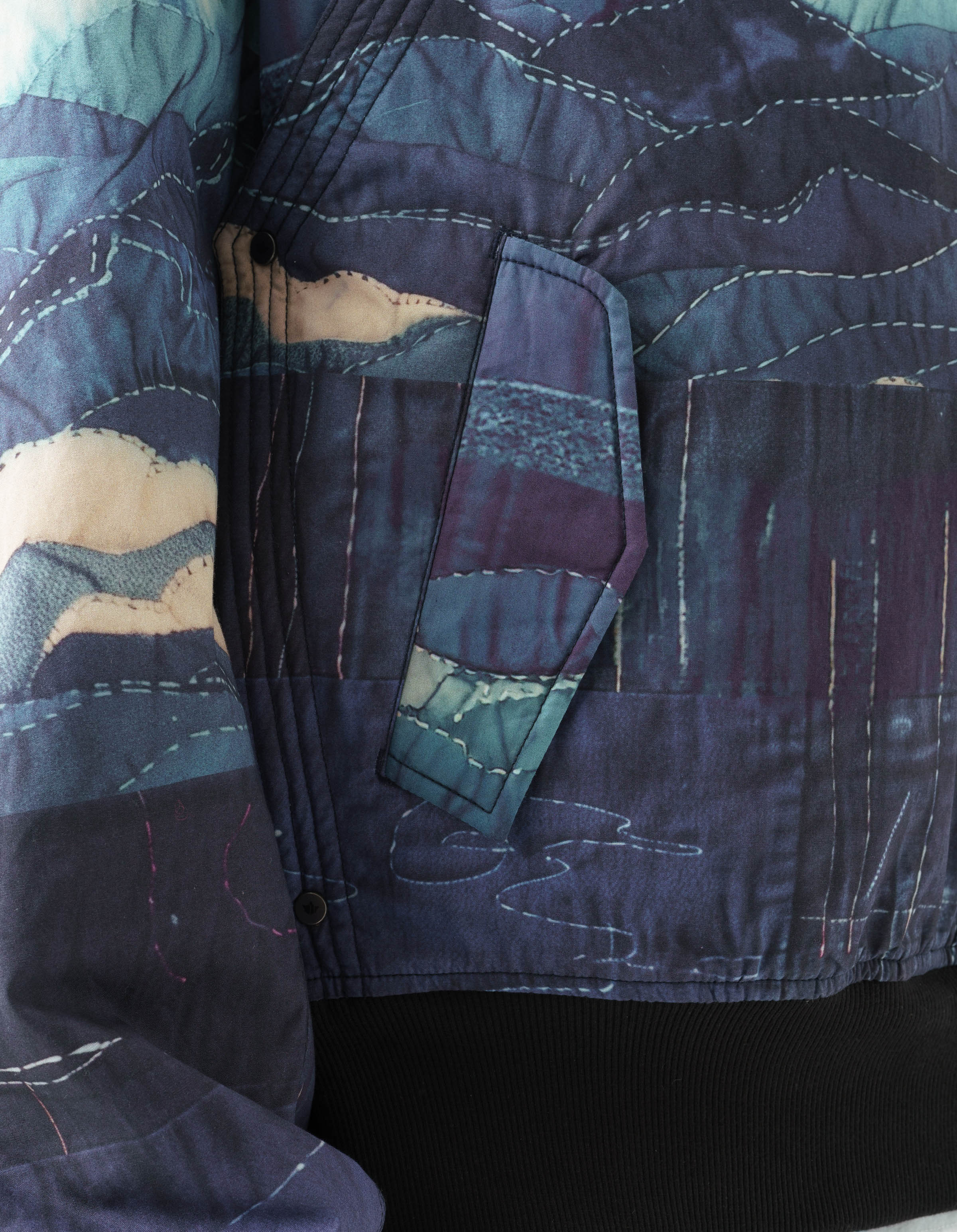 6227 Boro Crane Monk MA1 Embroidered Jacket Indigo - Image 10