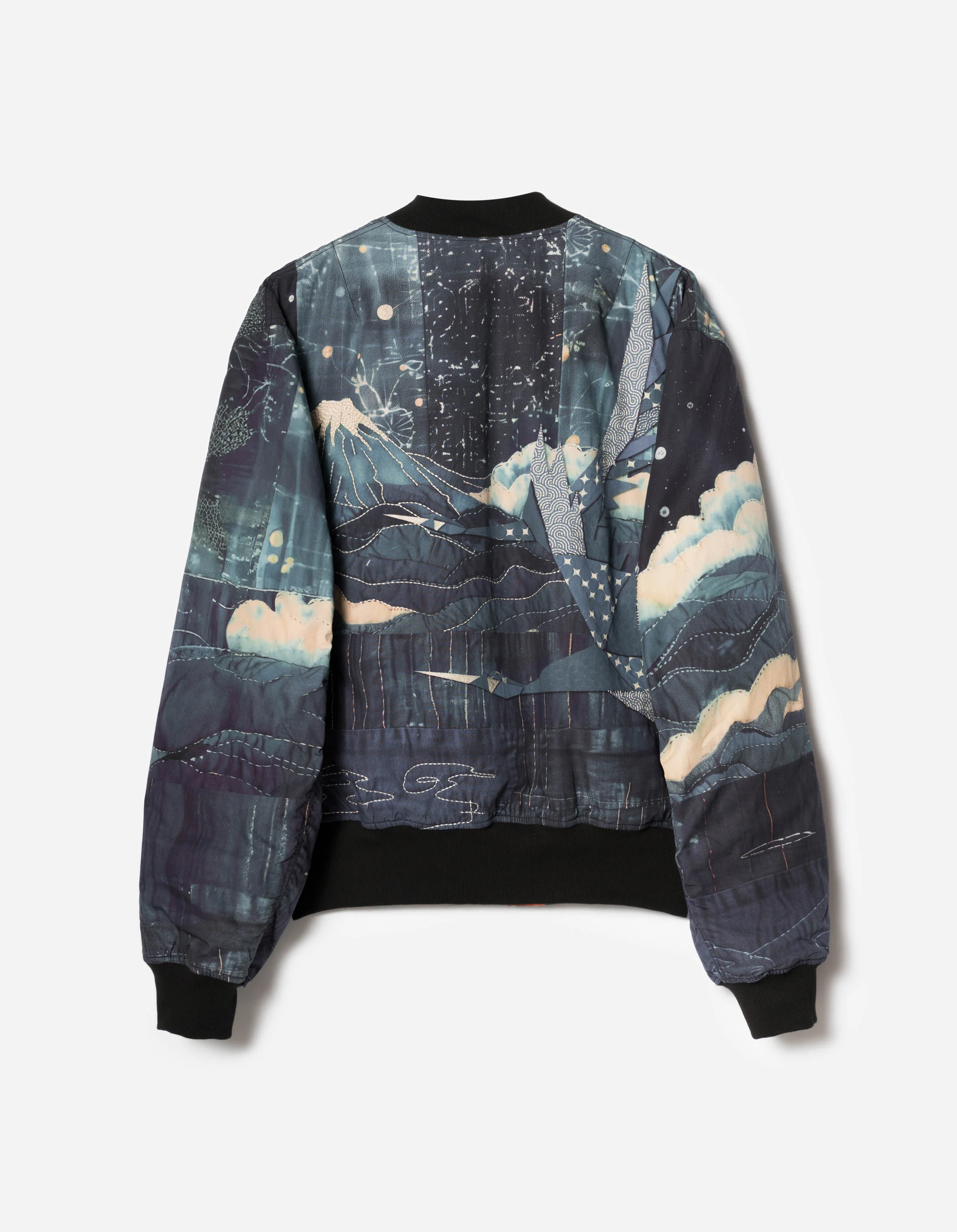 6227 Boro Crane Monk MA1 Embroidered Jacket Indigo - Image 18