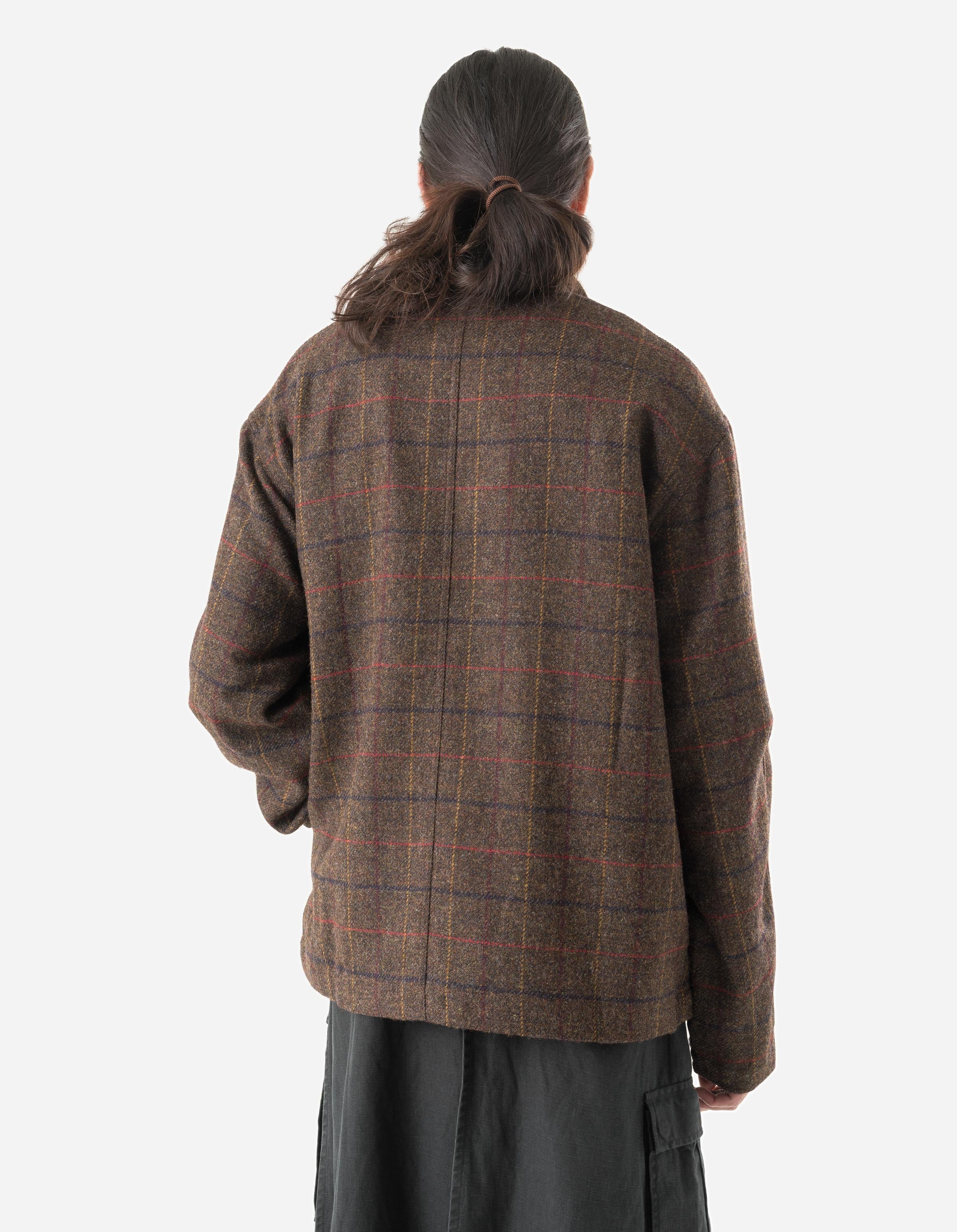 7114 Wool Asym Monk L/S Shirt Brown - Image 3