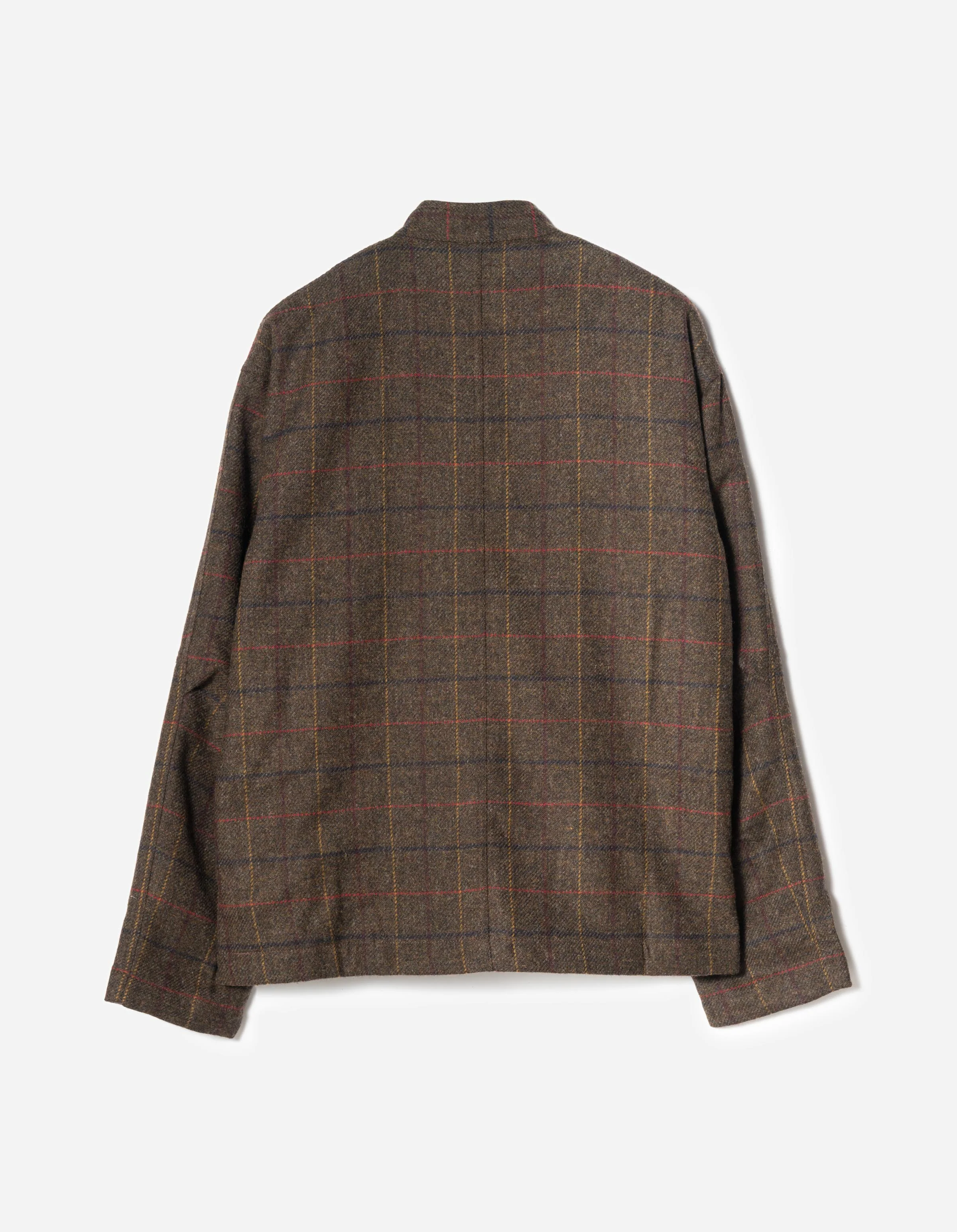 7114 Wool Asym Monk L/S Shirt Brown - Image 9