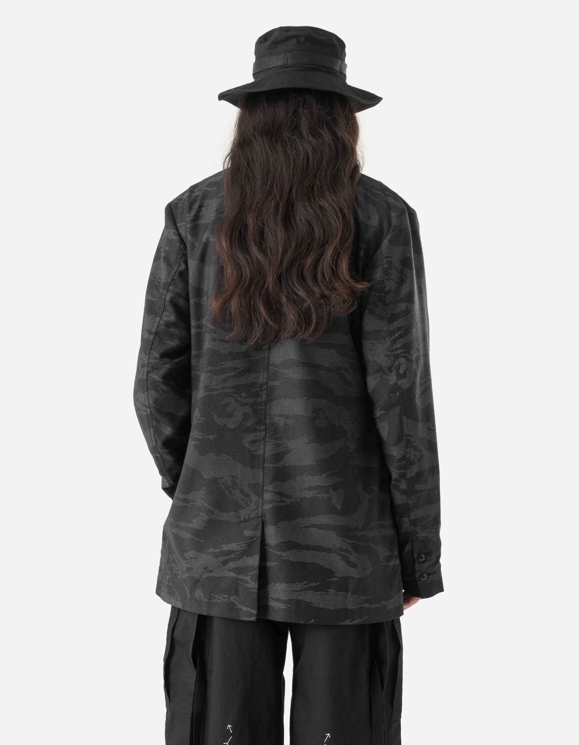 7151 Bonsai Tigerstripe Kimono Blazer Black - Image 5