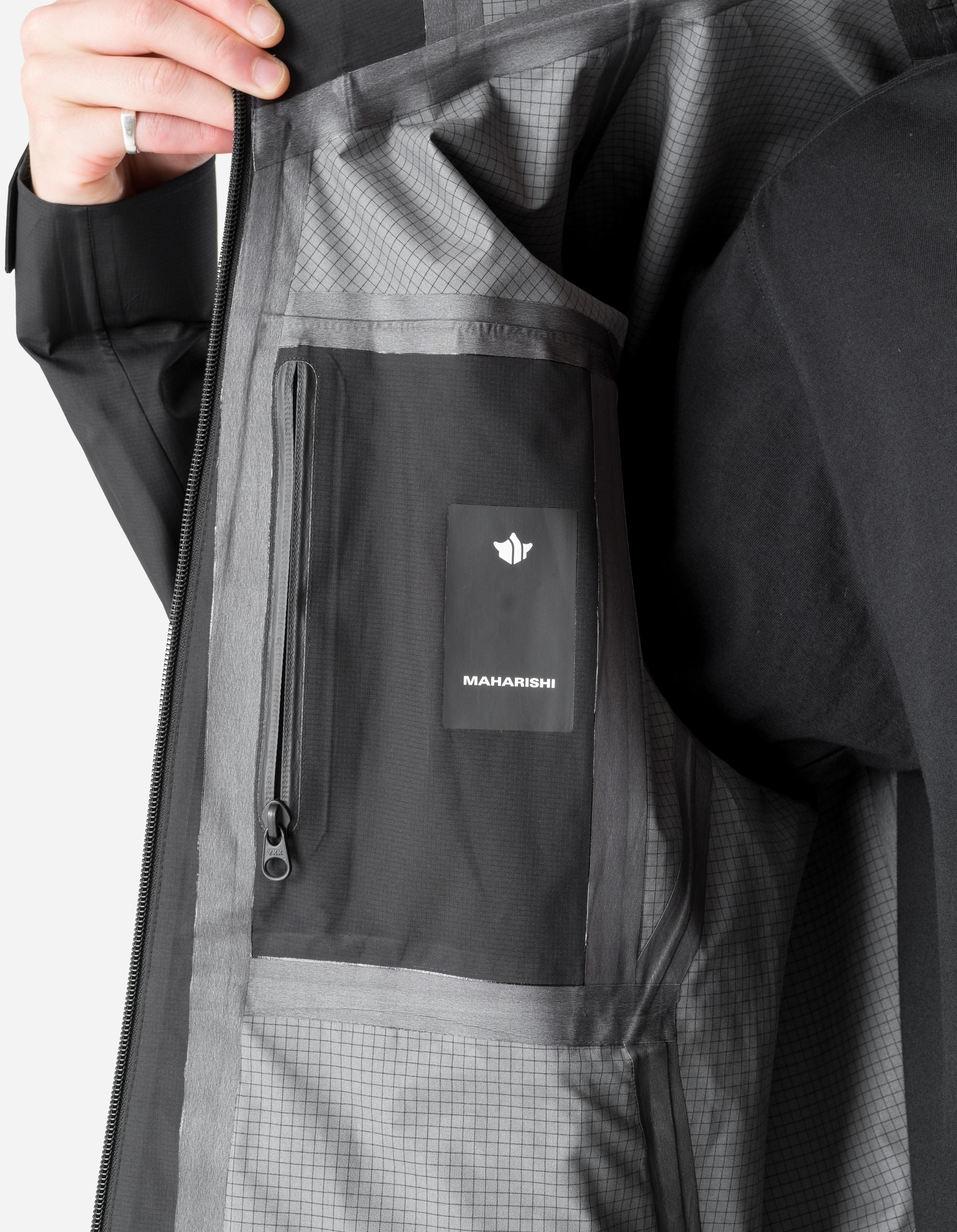 7185 Waterproof 3L Asym Storm Parka Black - Image 10