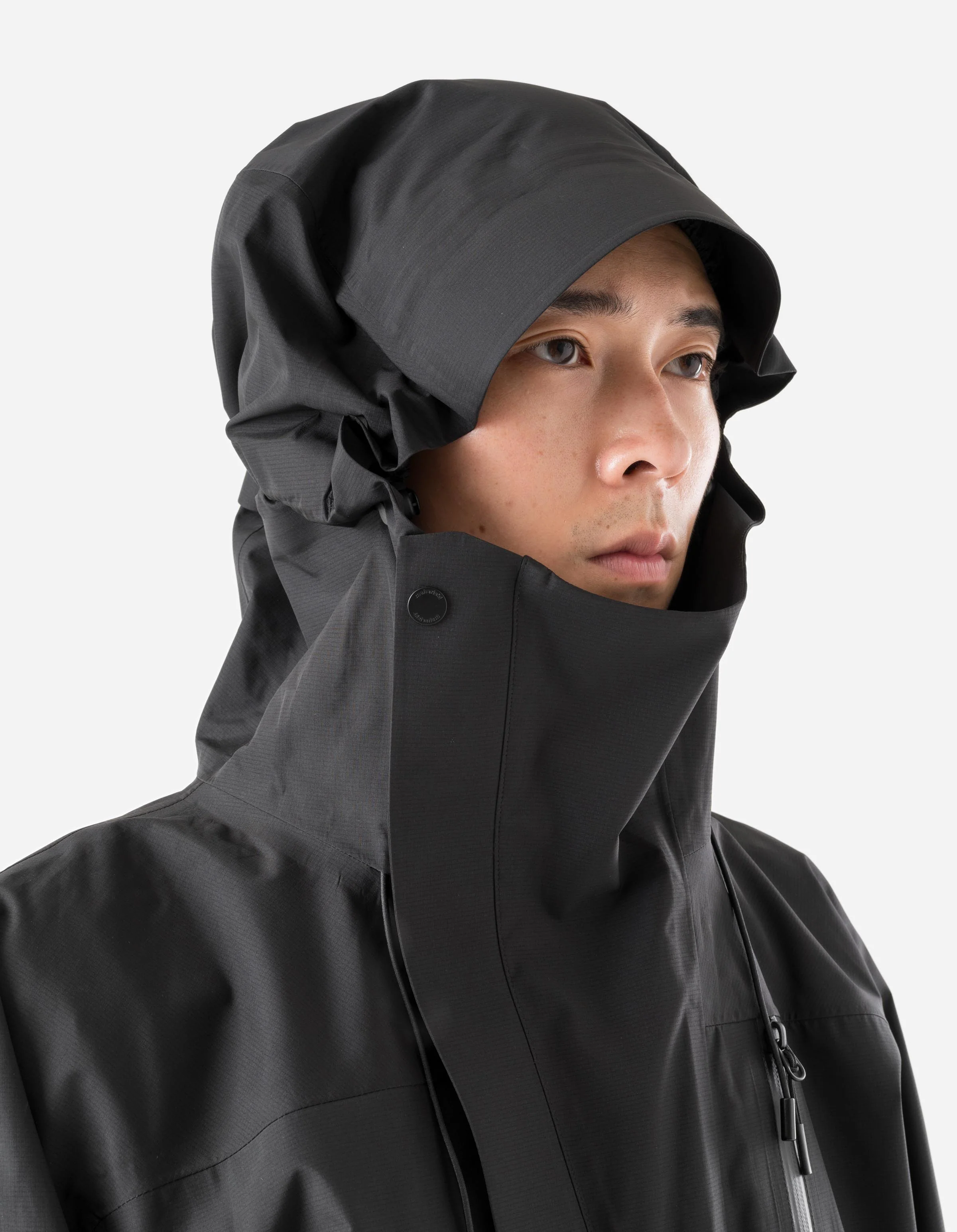 7185 Waterproof 3L Asym Storm Parka Black - Image 3