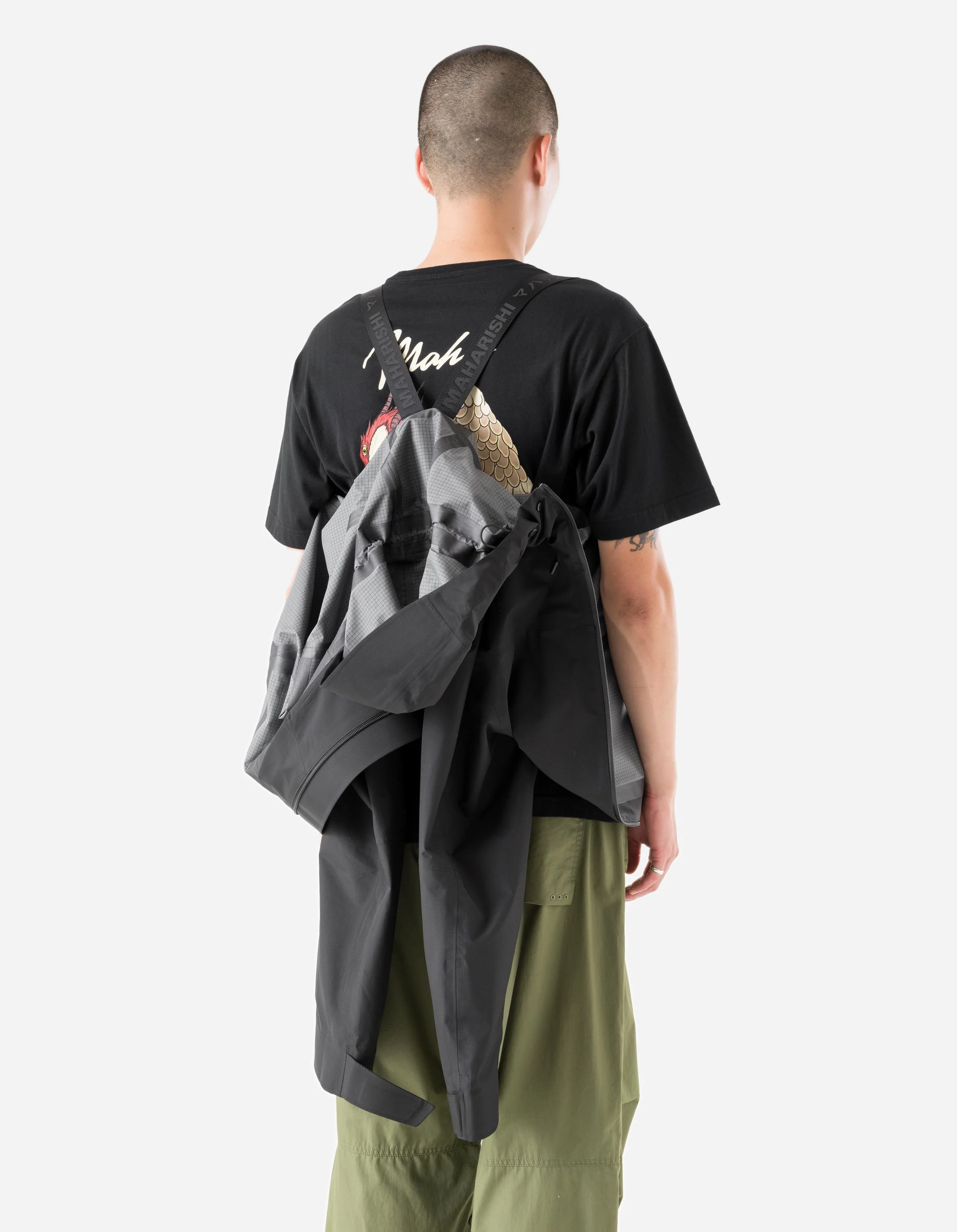 7185 Waterproof 3L Asym Storm Parka Black - Image 7