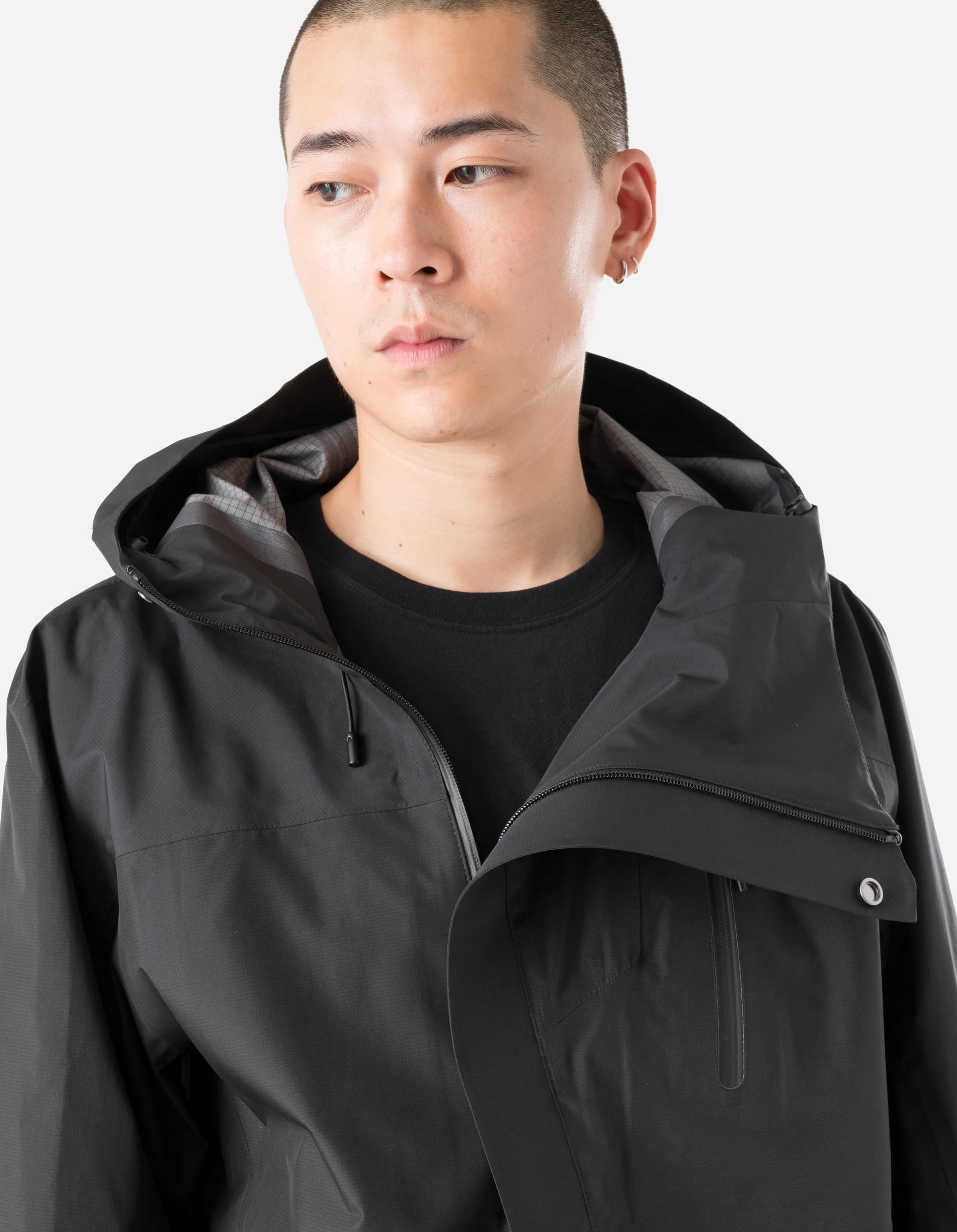 7185 Waterproof 3L Asym Storm Parka Black - Image 8