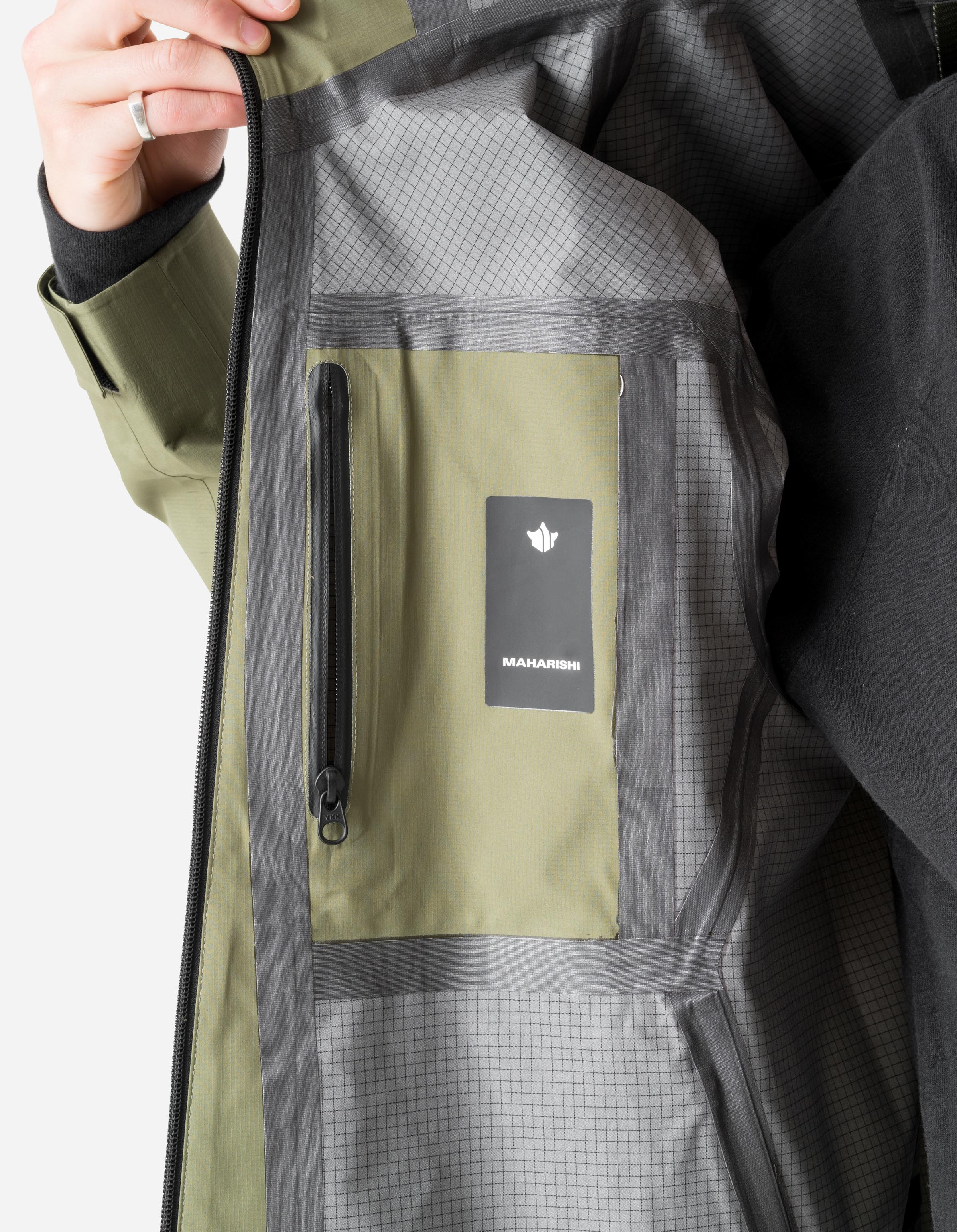 7185 Waterproof 3L Asym Storm Parka Olive OG-107F - Image 8