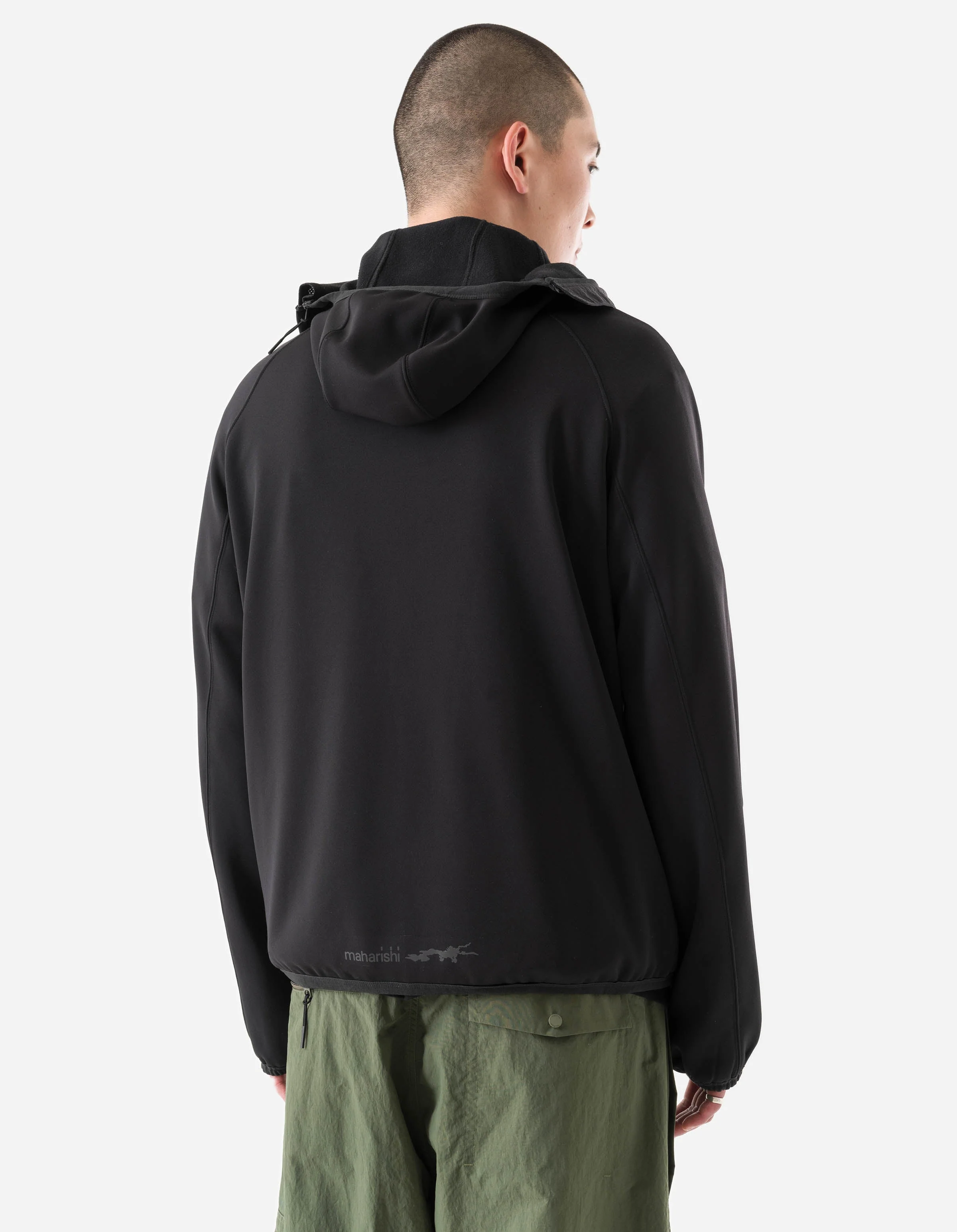 7228 Cordura Fleece Tech Hoody Black - Image 3