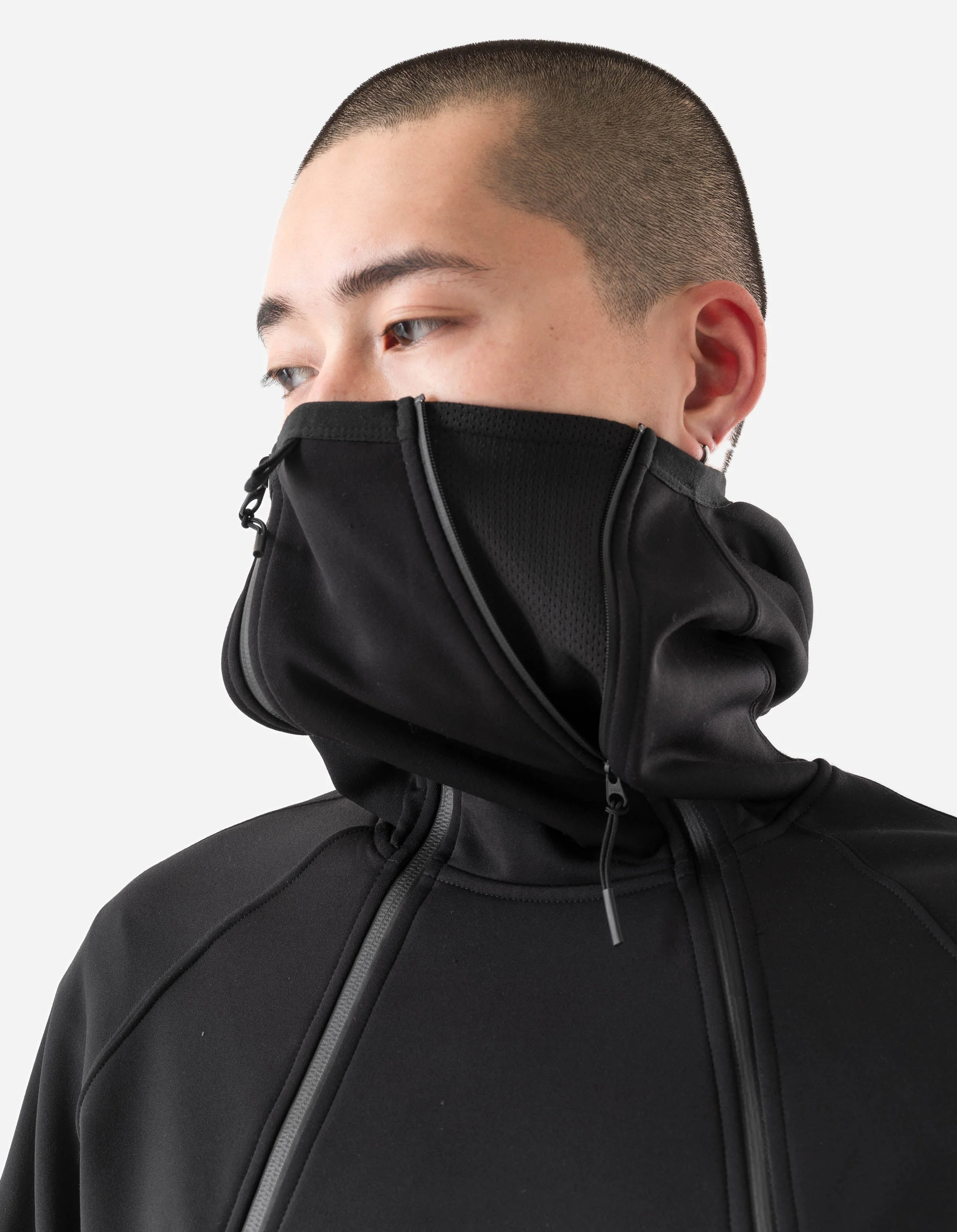 7228 Cordura Fleece Tech Hoody Black - Image 7