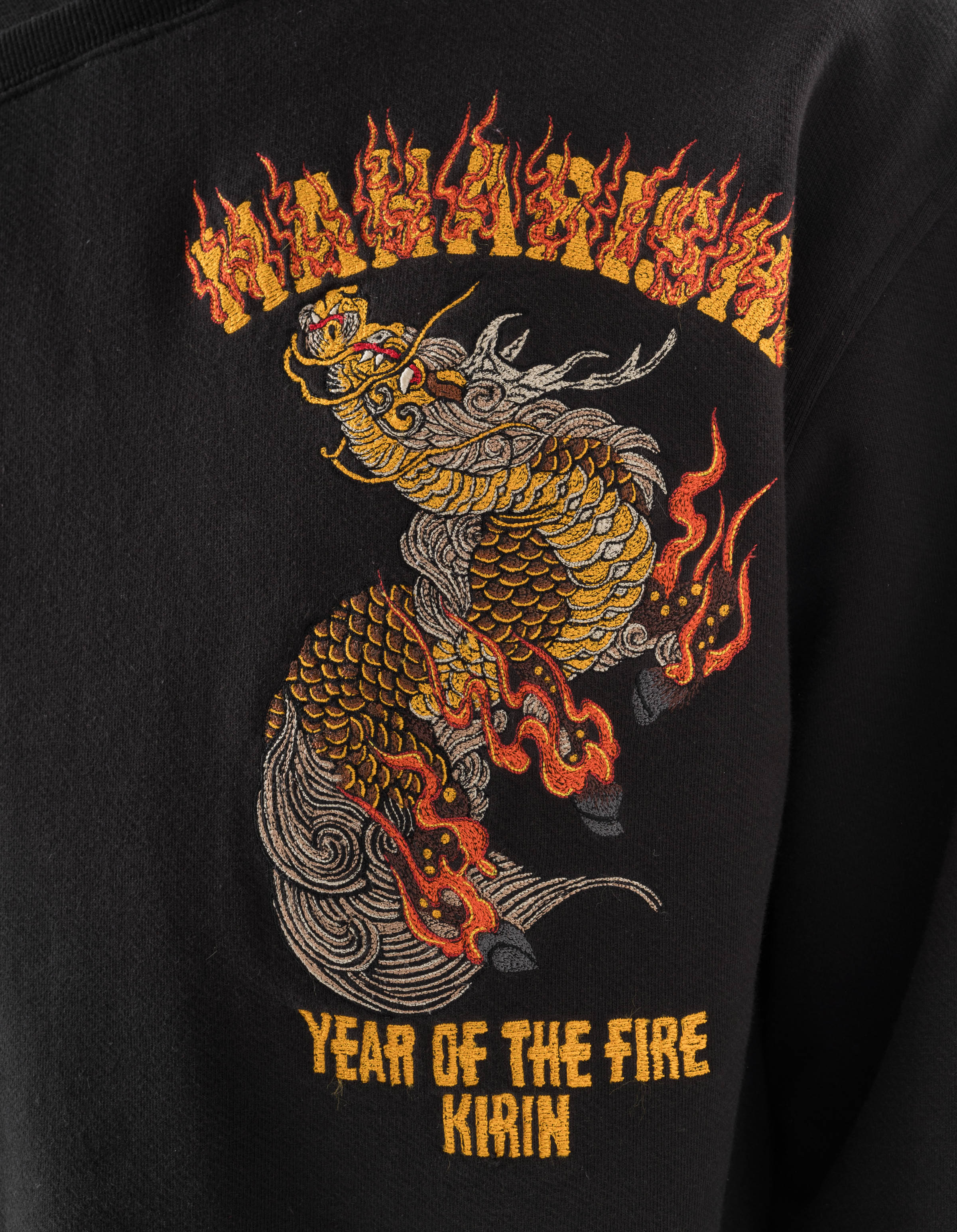 7235 Fire Kirin Tour Monk Crew Sweat Black - Image 5