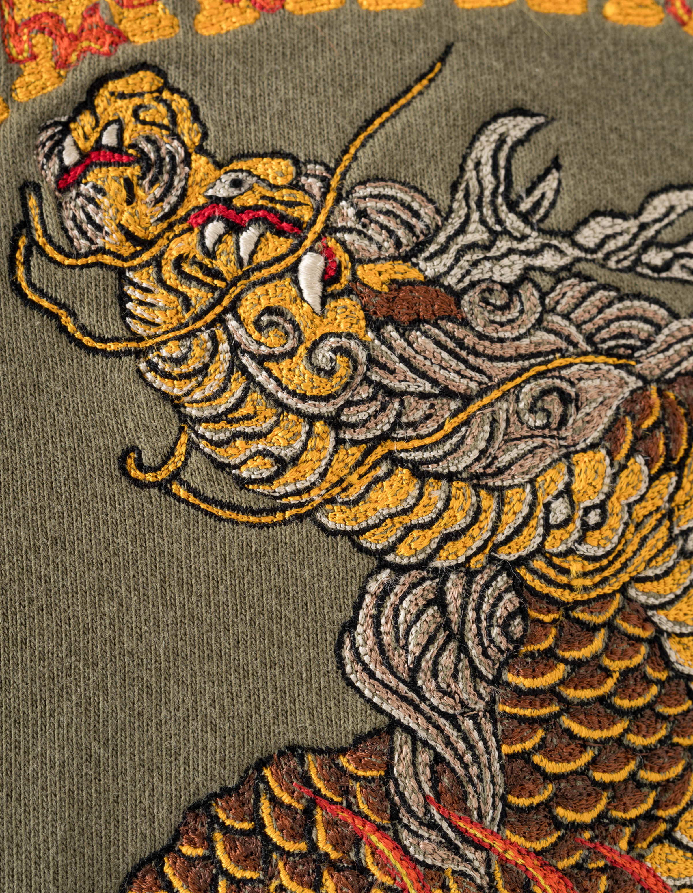 7235 Fire Kirin Tour Monk Crew Sweat Olive OG-107F - Image 6