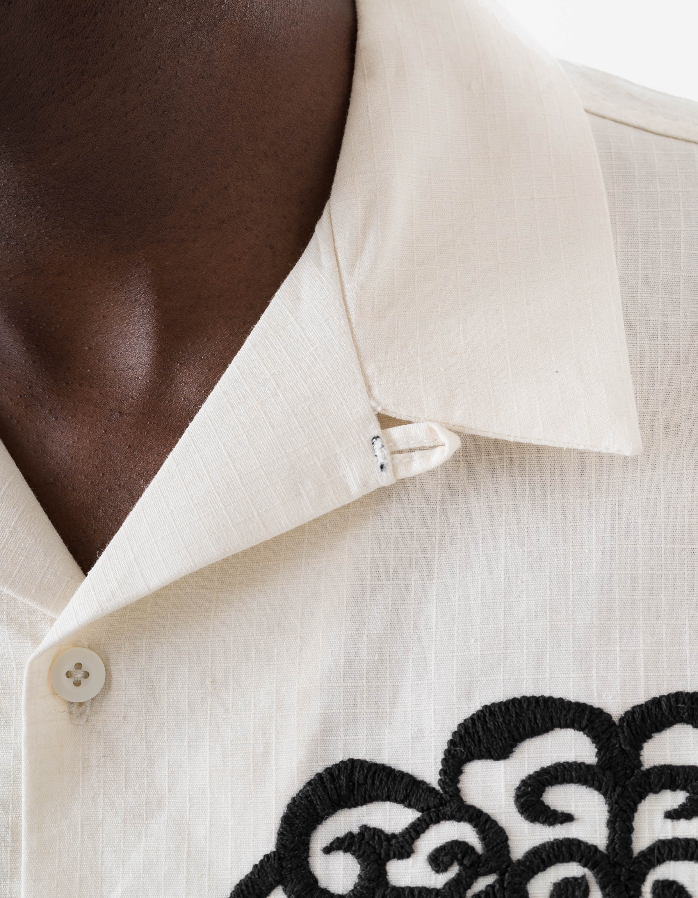7236 Papel Picado Camp Collar Shirt Ecru - Image 7