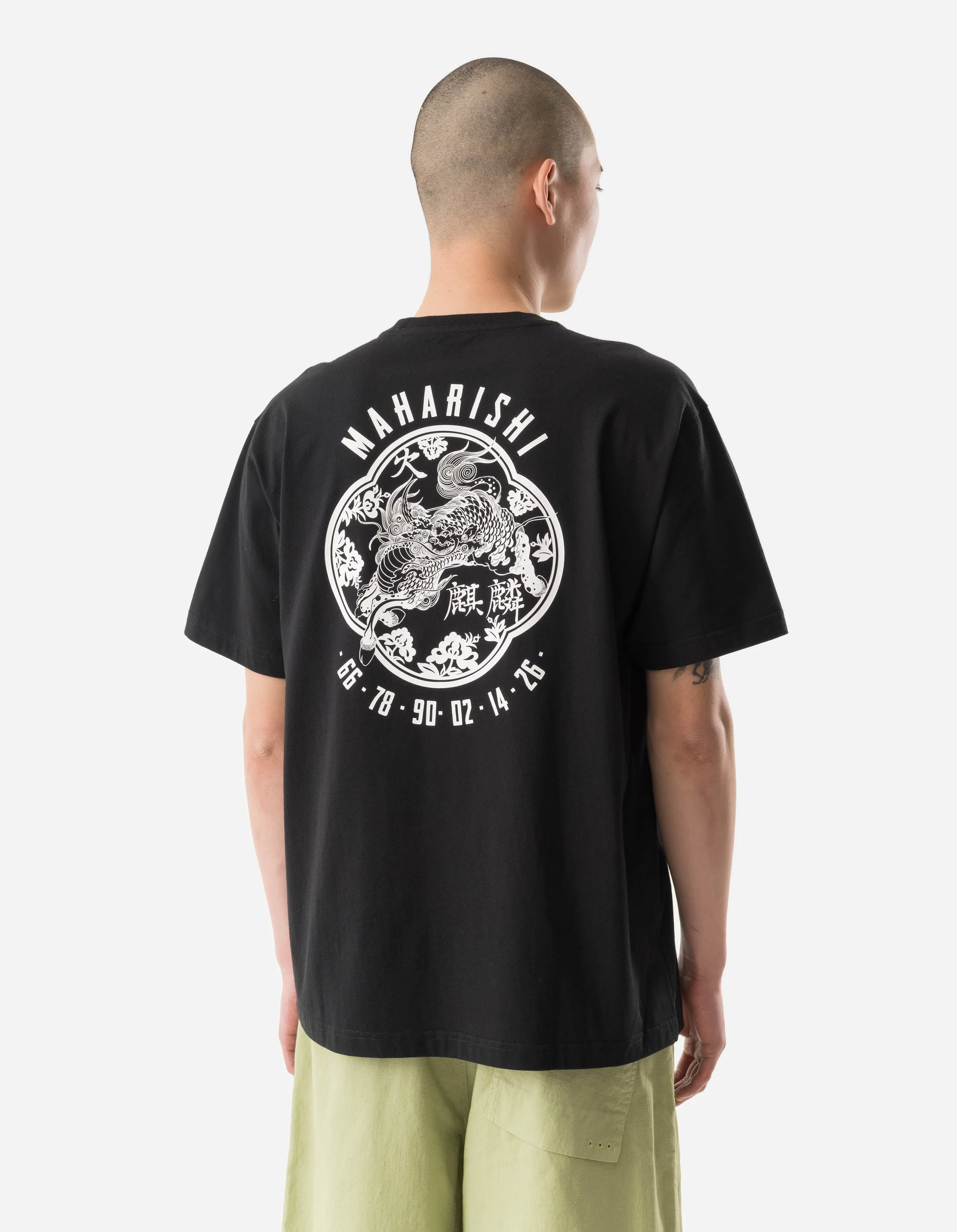 7238 Paper Cut Kirin T-Shirt Black - Image 3