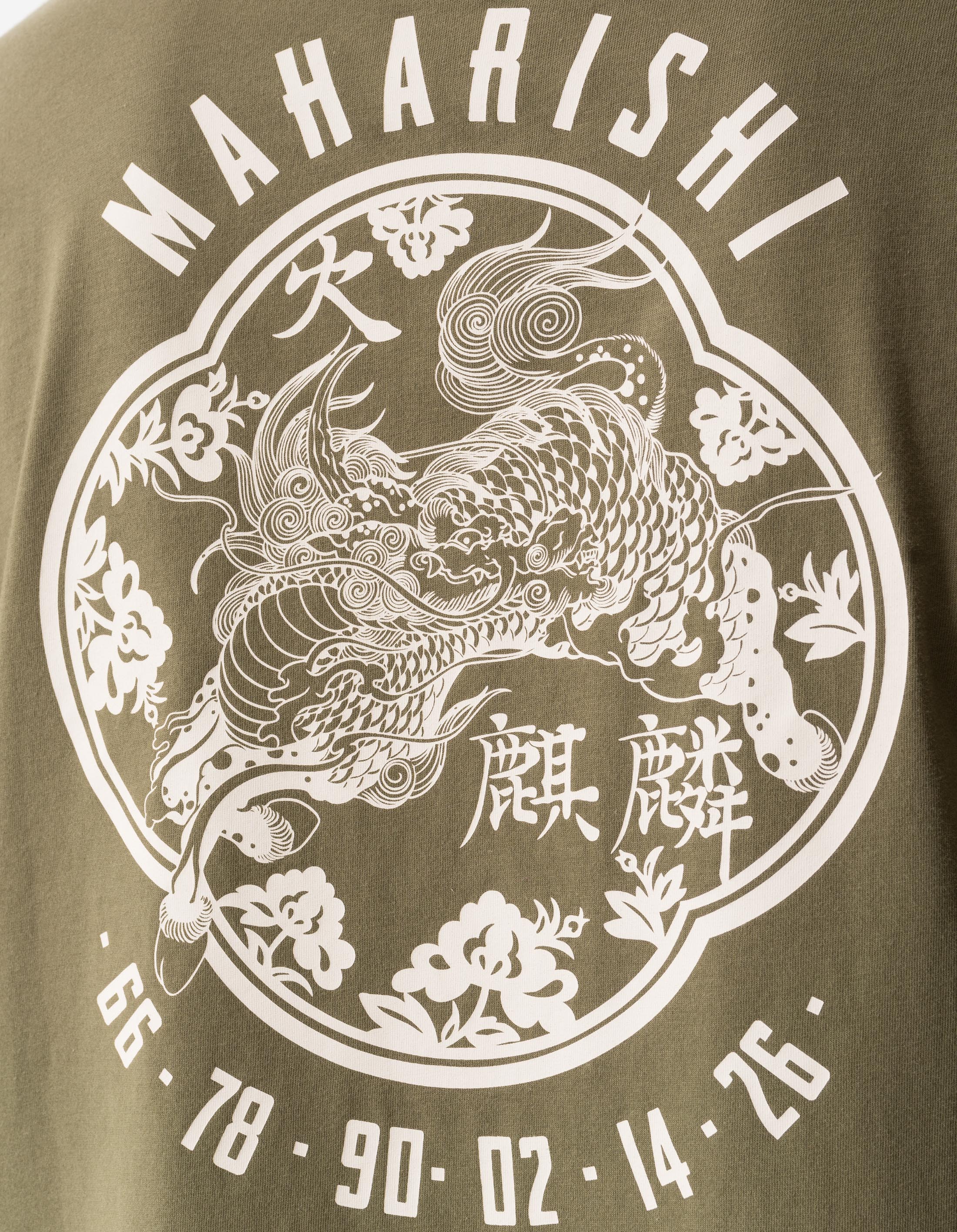 7238 Paper Cut Kirin T-Shirt Olive OG-107F - Image 4