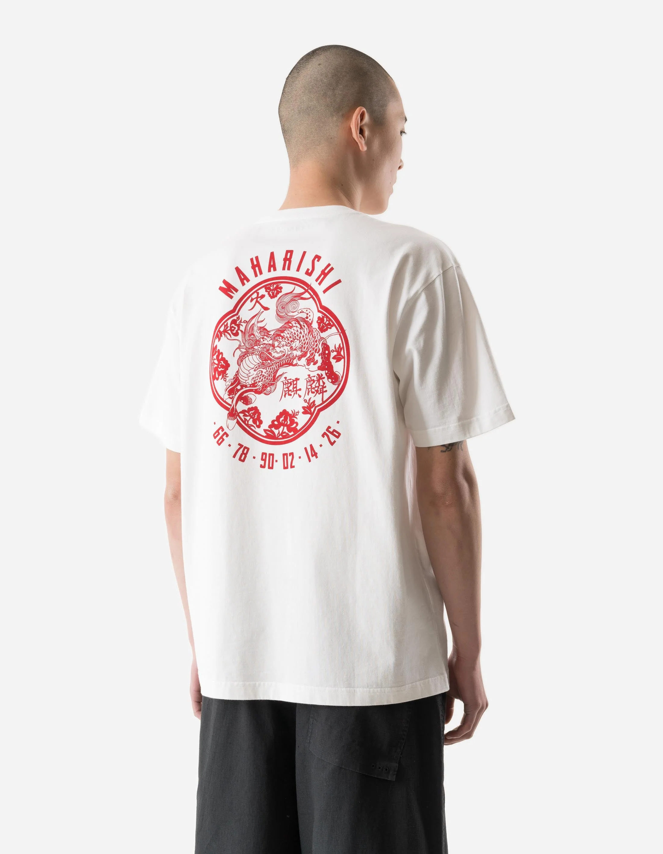 7238 Paper Cut Kirin T-Shirt White - Image 3
