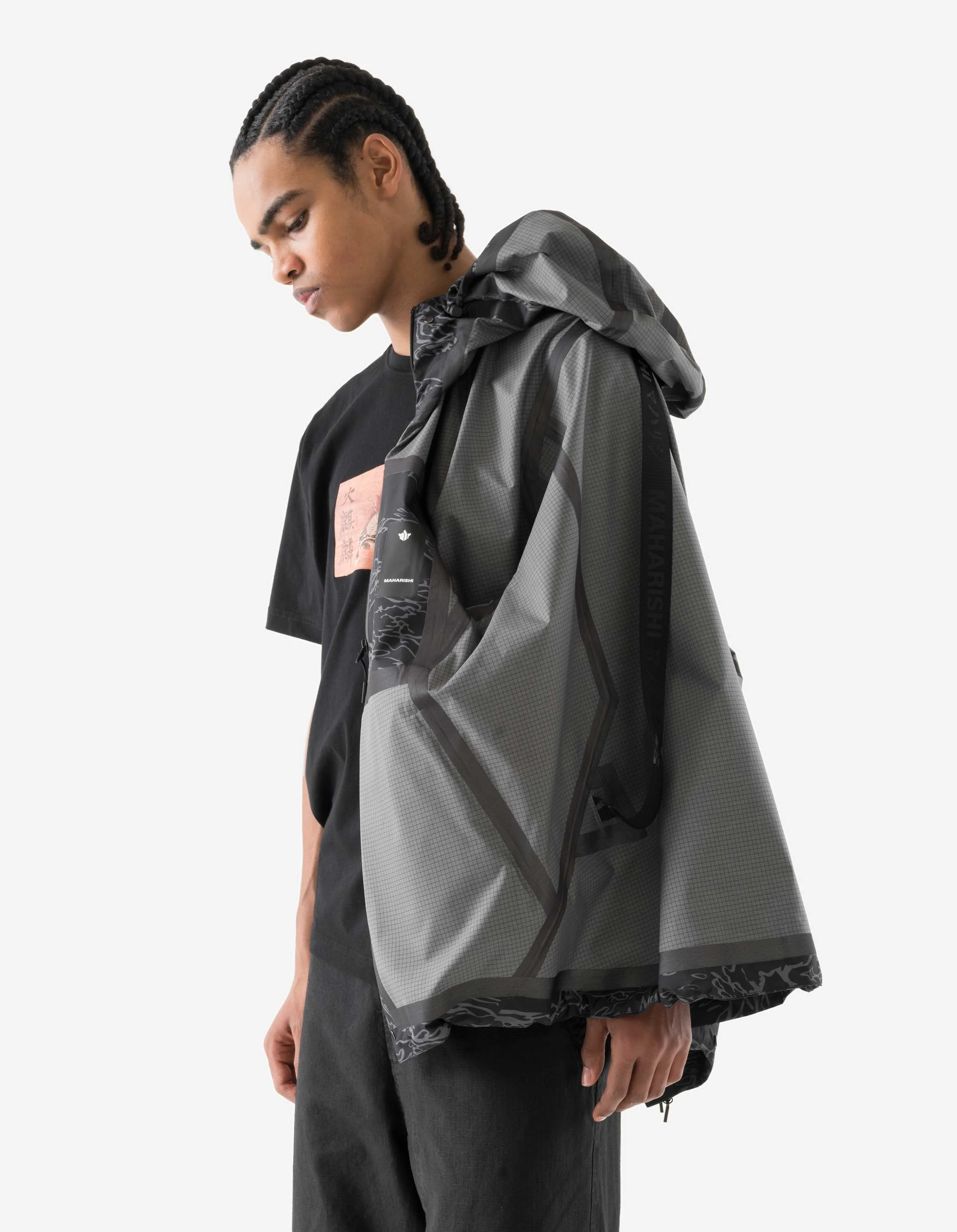 7274 Bonsai Tigerstripe Asym Parka Subdued Night - Image 9