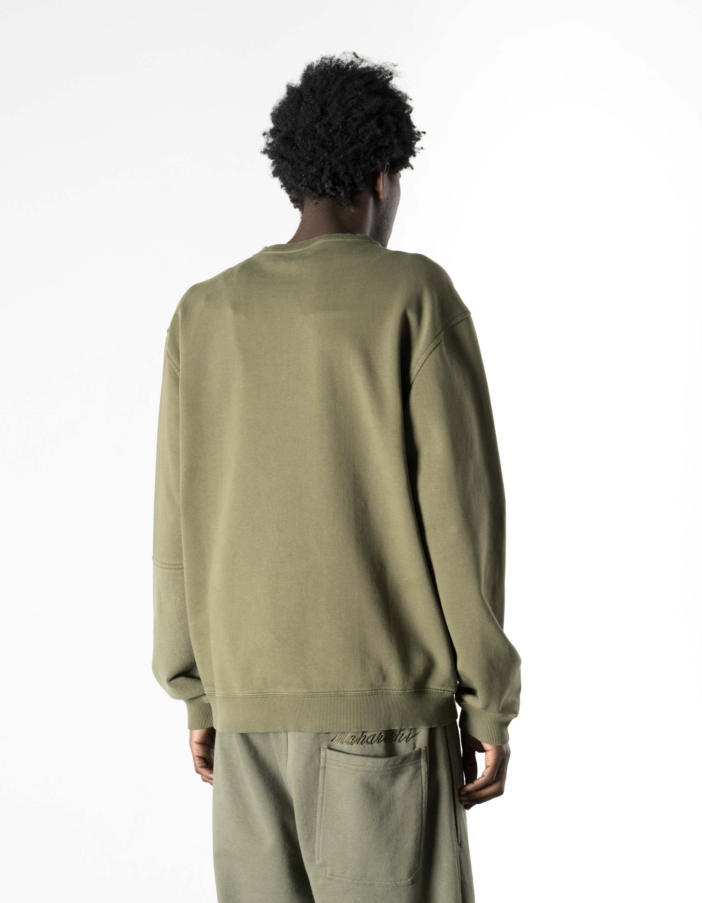 7366 Maha Peace Rally Crew Sweat Olive OG-107F - Image 6