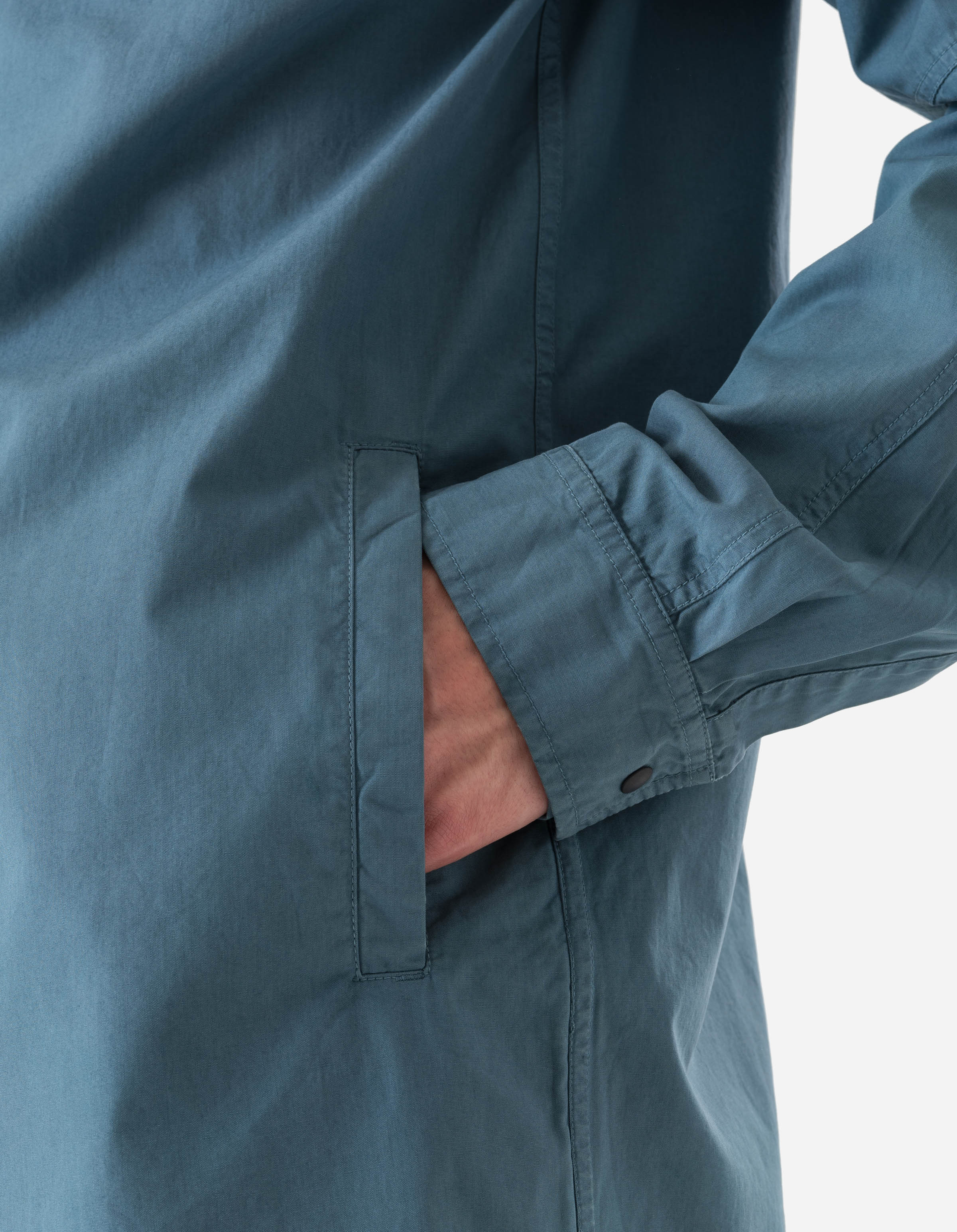 7409 Long Zipped Kurta Shirt Airforce Blue - Image 5