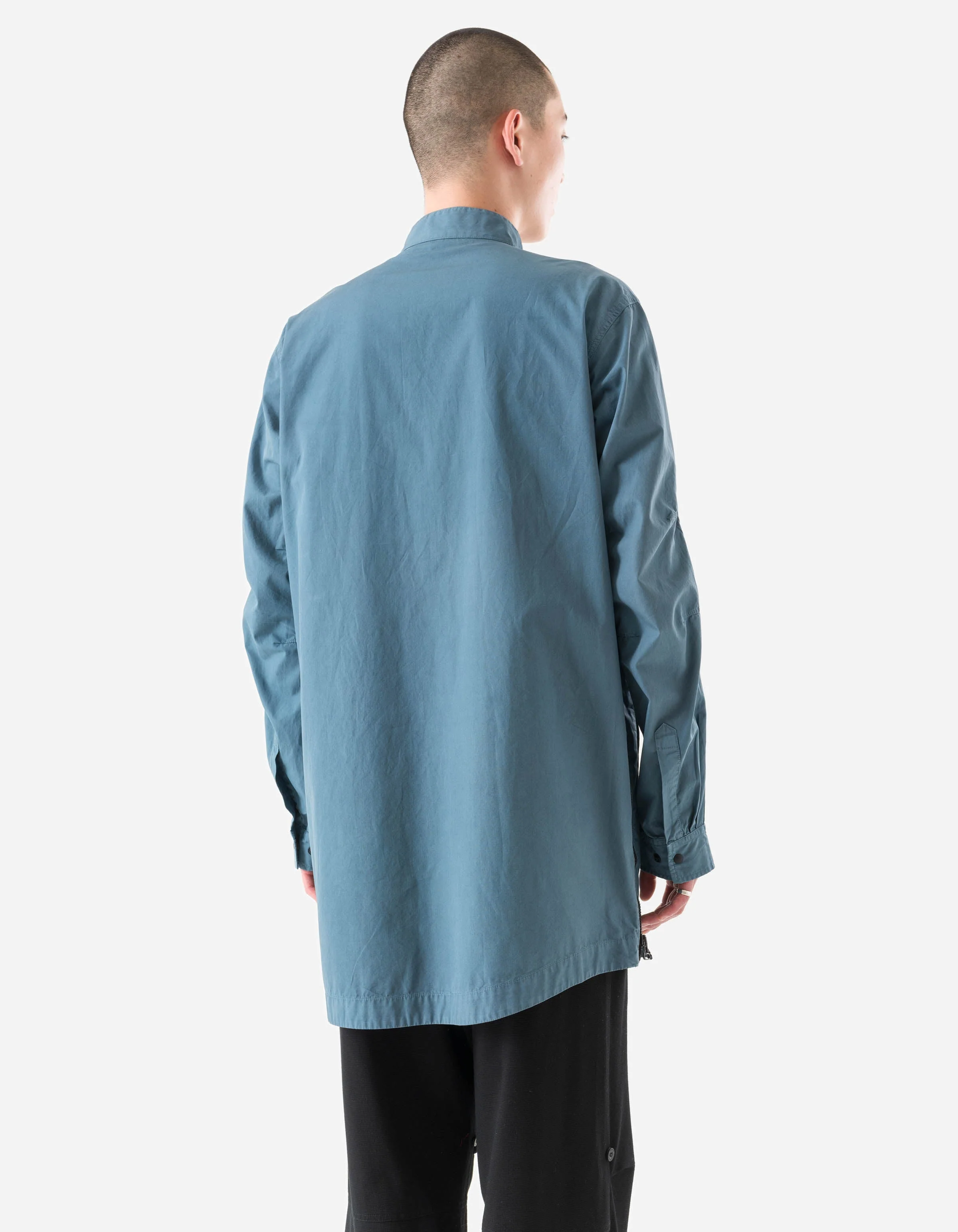 7409 Long Zipped Kurta Shirt Airforce Blue - Image 8
